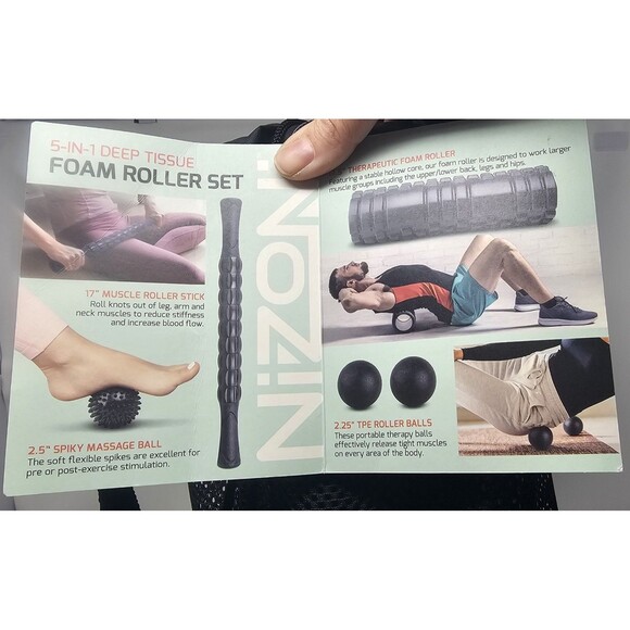 Nizoni 5-in-1 Deep Tissue Foam Roller Set W/Shoulder Tote Bag Brand New - Picture 2 of 6